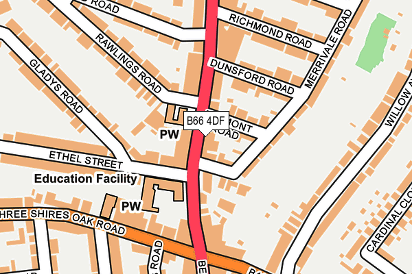 B66 4DF map - OS OpenMap – Local (Ordnance Survey)