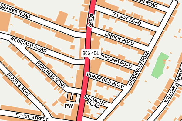 B66 4DL map - OS OpenMap – Local (Ordnance Survey)