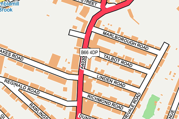 B66 4DP map - OS OpenMap – Local (Ordnance Survey)