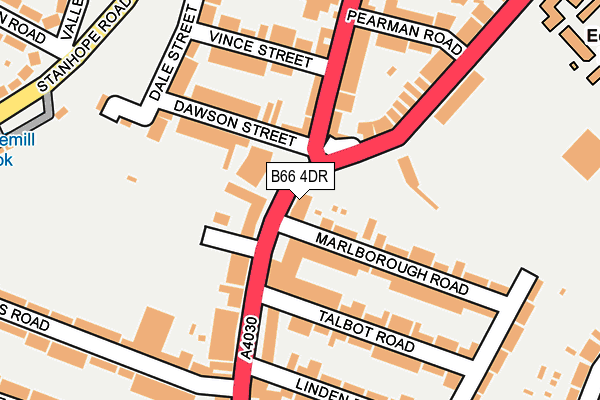 B66 4DR map - OS OpenMap – Local (Ordnance Survey)