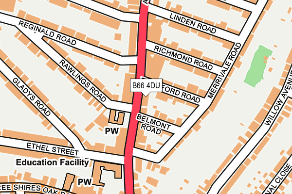B66 4DU map - OS OpenMap – Local (Ordnance Survey)