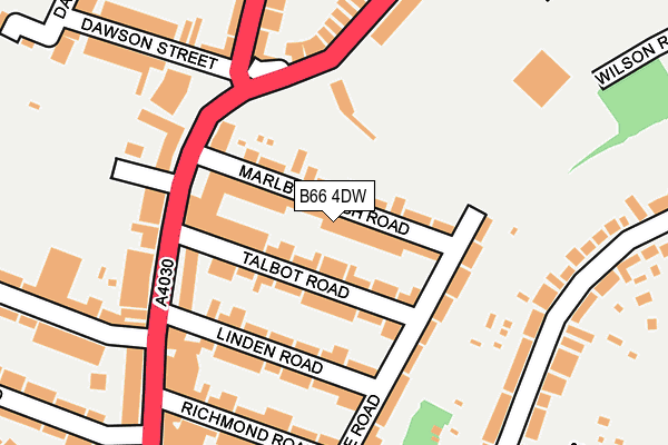 B66 4DW map - OS OpenMap – Local (Ordnance Survey)