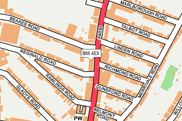 B66 4EX map - OS OpenMap – Local (Ordnance Survey)