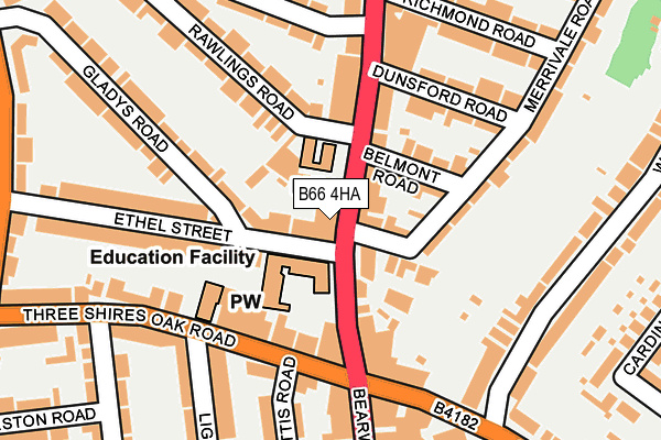 B66 4HA map - OS OpenMap – Local (Ordnance Survey)