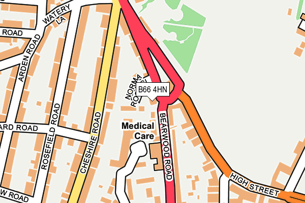 B66 4HN map - OS OpenMap – Local (Ordnance Survey)