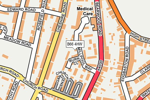 B66 4HW map - OS OpenMap – Local (Ordnance Survey)