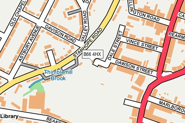 B66 4HX map - OS OpenMap – Local (Ordnance Survey)