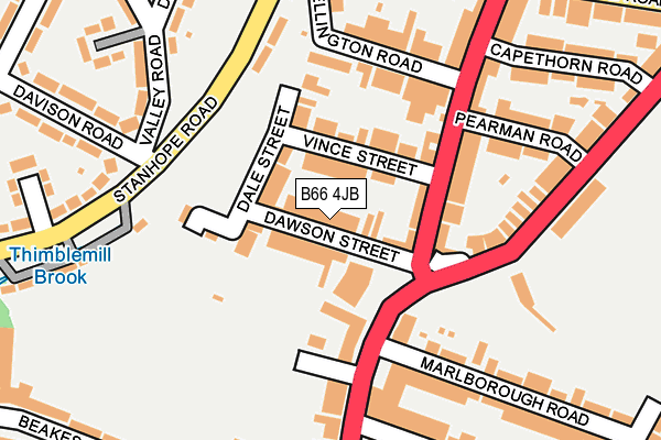 B66 4JB map - OS OpenMap – Local (Ordnance Survey)