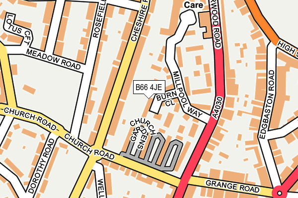 B66 4JE map - OS OpenMap – Local (Ordnance Survey)