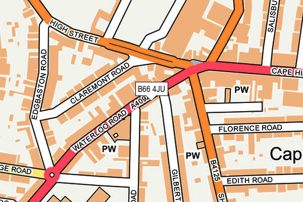 B66 4JU map - OS OpenMap – Local (Ordnance Survey)