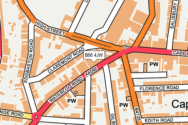 B66 4JW map - OS OpenMap – Local (Ordnance Survey)