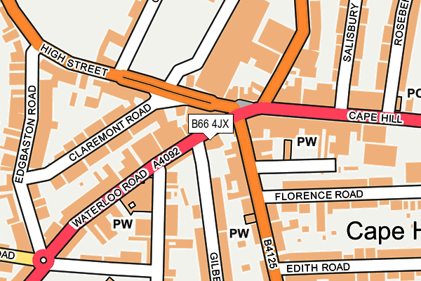 B66 4JX map - OS OpenMap – Local (Ordnance Survey)