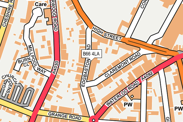 B66 4LA map - OS OpenMap – Local (Ordnance Survey)