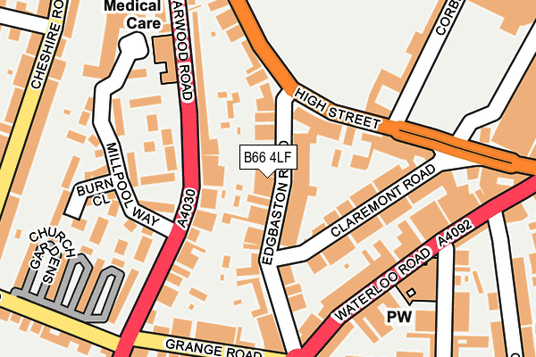 B66 4LF map - OS OpenMap – Local (Ordnance Survey)