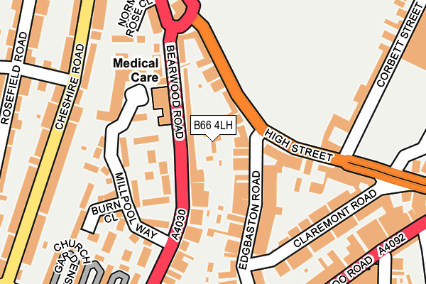 B66 4LH map - OS OpenMap – Local (Ordnance Survey)