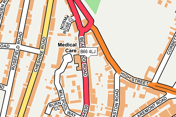 B66 4LJ map - OS OpenMap – Local (Ordnance Survey)