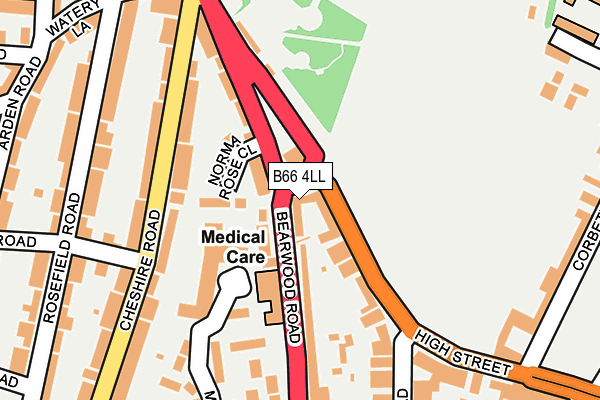 B66 4LL map - OS OpenMap – Local (Ordnance Survey)