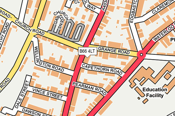 B66 4LT map - OS OpenMap – Local (Ordnance Survey)