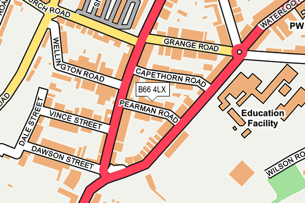 B66 4LX map - OS OpenMap – Local (Ordnance Survey)