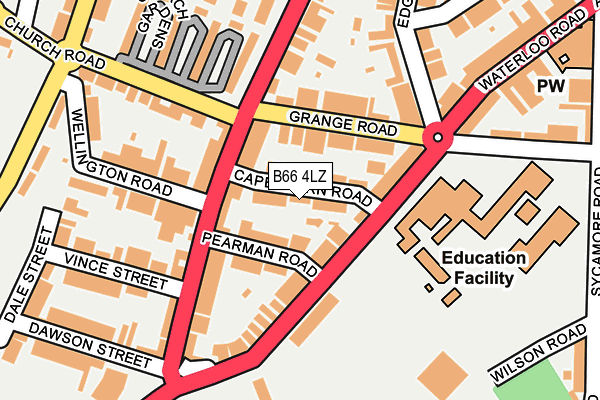 B66 4LZ map - OS OpenMap – Local (Ordnance Survey)