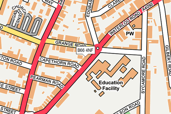 B66 4NF map - OS OpenMap – Local (Ordnance Survey)