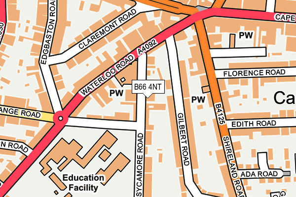 B66 4NT map - OS OpenMap – Local (Ordnance Survey)