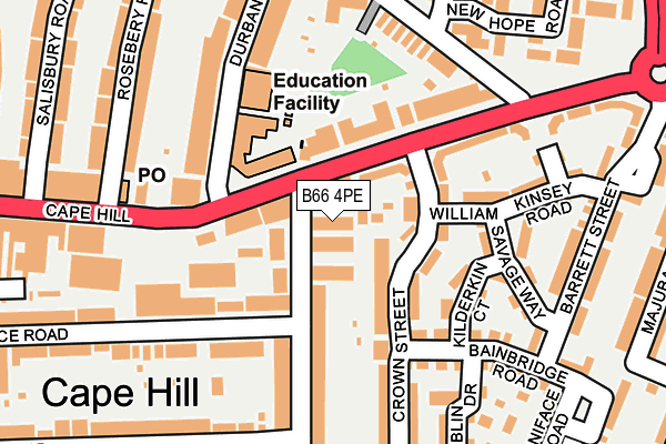 B66 4PE map - OS OpenMap – Local (Ordnance Survey)