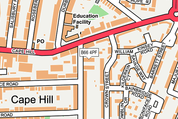 B66 4PF map - OS OpenMap – Local (Ordnance Survey)