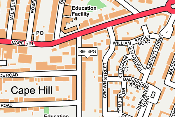 B66 4PG map - OS OpenMap – Local (Ordnance Survey)