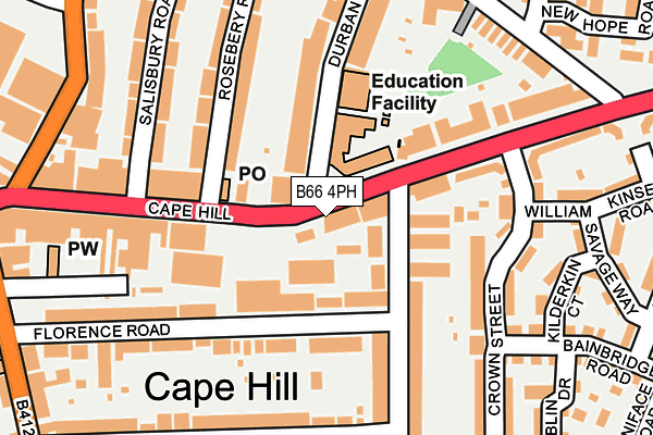 B66 4PH map - OS OpenMap – Local (Ordnance Survey)