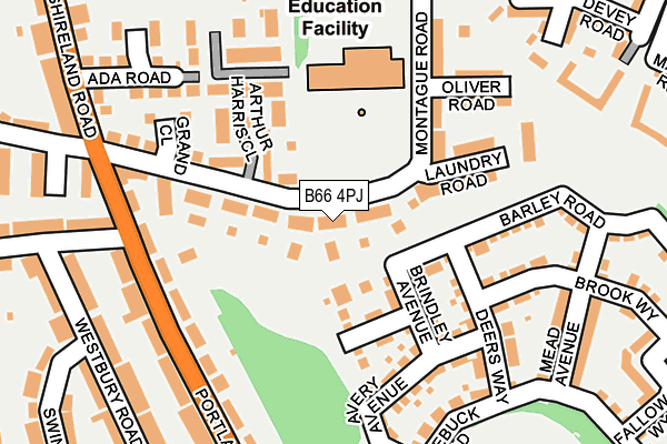 B66 4PJ map - OS OpenMap – Local (Ordnance Survey)