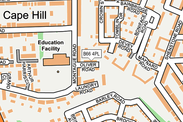 B66 4PL map - OS OpenMap – Local (Ordnance Survey)