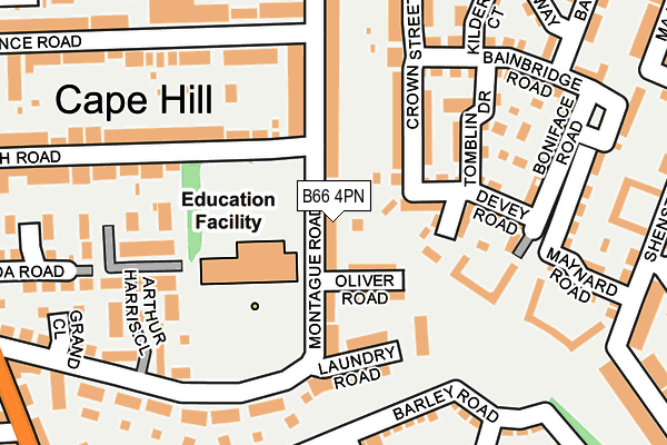 B66 4PN map - OS OpenMap – Local (Ordnance Survey)