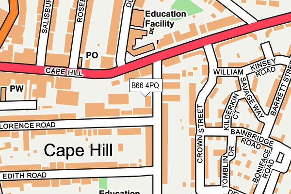 B66 4PQ map - OS OpenMap – Local (Ordnance Survey)