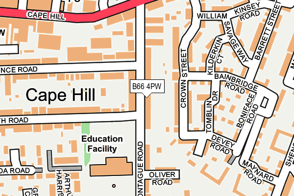 B66 4PW map - OS OpenMap – Local (Ordnance Survey)