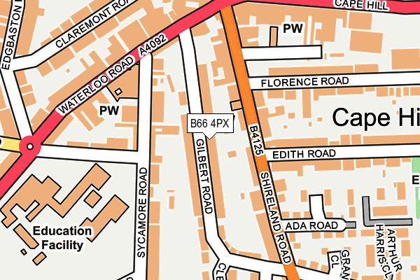 B66 4PX map - OS OpenMap – Local (Ordnance Survey)