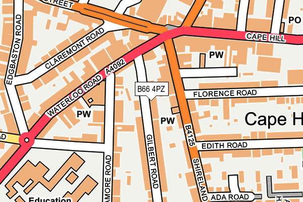 B66 4PZ map - OS OpenMap – Local (Ordnance Survey)