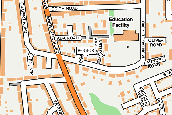 B66 4QB map - OS OpenMap – Local (Ordnance Survey)