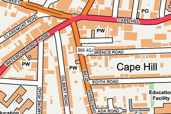 B66 4QJ map - OS OpenMap – Local (Ordnance Survey)