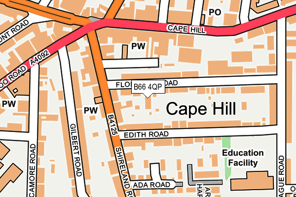 B66 4QP map - OS OpenMap – Local (Ordnance Survey)