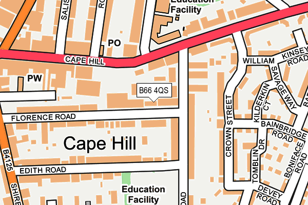 B66 4QS map - OS OpenMap – Local (Ordnance Survey)