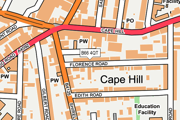 B66 4QT map - OS OpenMap – Local (Ordnance Survey)