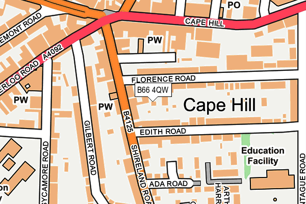 B66 4QW map - OS OpenMap – Local (Ordnance Survey)