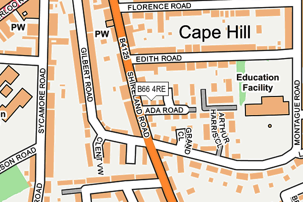 B66 4RE map - OS OpenMap – Local (Ordnance Survey)