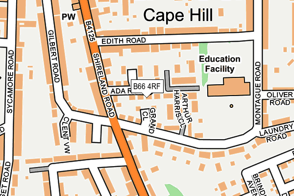 B66 4RF map - OS OpenMap – Local (Ordnance Survey)