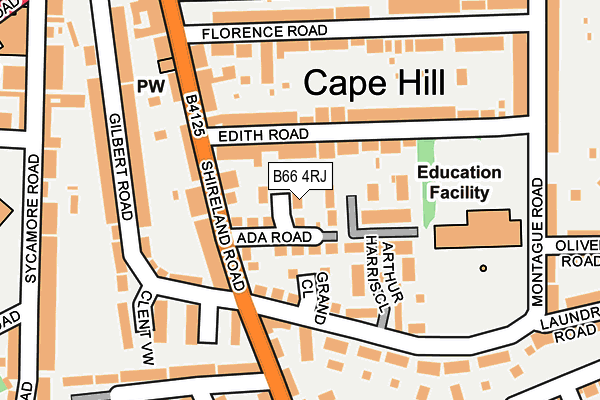 B66 4RJ map - OS OpenMap – Local (Ordnance Survey)