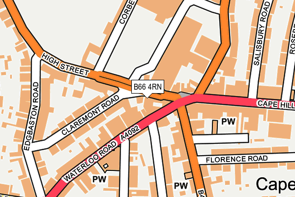 B66 4RN map - OS OpenMap – Local (Ordnance Survey)