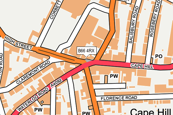 B66 4RX map - OS OpenMap – Local (Ordnance Survey)