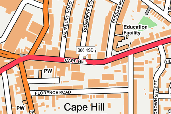 B66 4SD map - OS OpenMap – Local (Ordnance Survey)