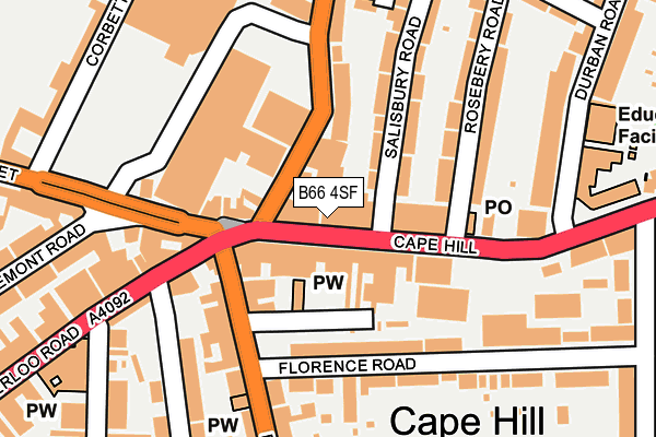 B66 4SF map - OS OpenMap – Local (Ordnance Survey)